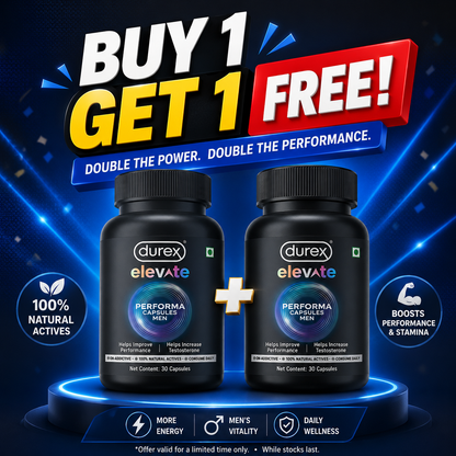 Durex Elevate Performa Shilajit for Men (Buy 1 Get 1 Free)